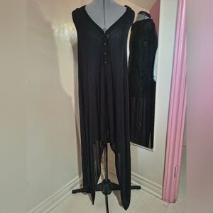 Addition Elle Black Sleeveless Tunic with Asymmetric Hem